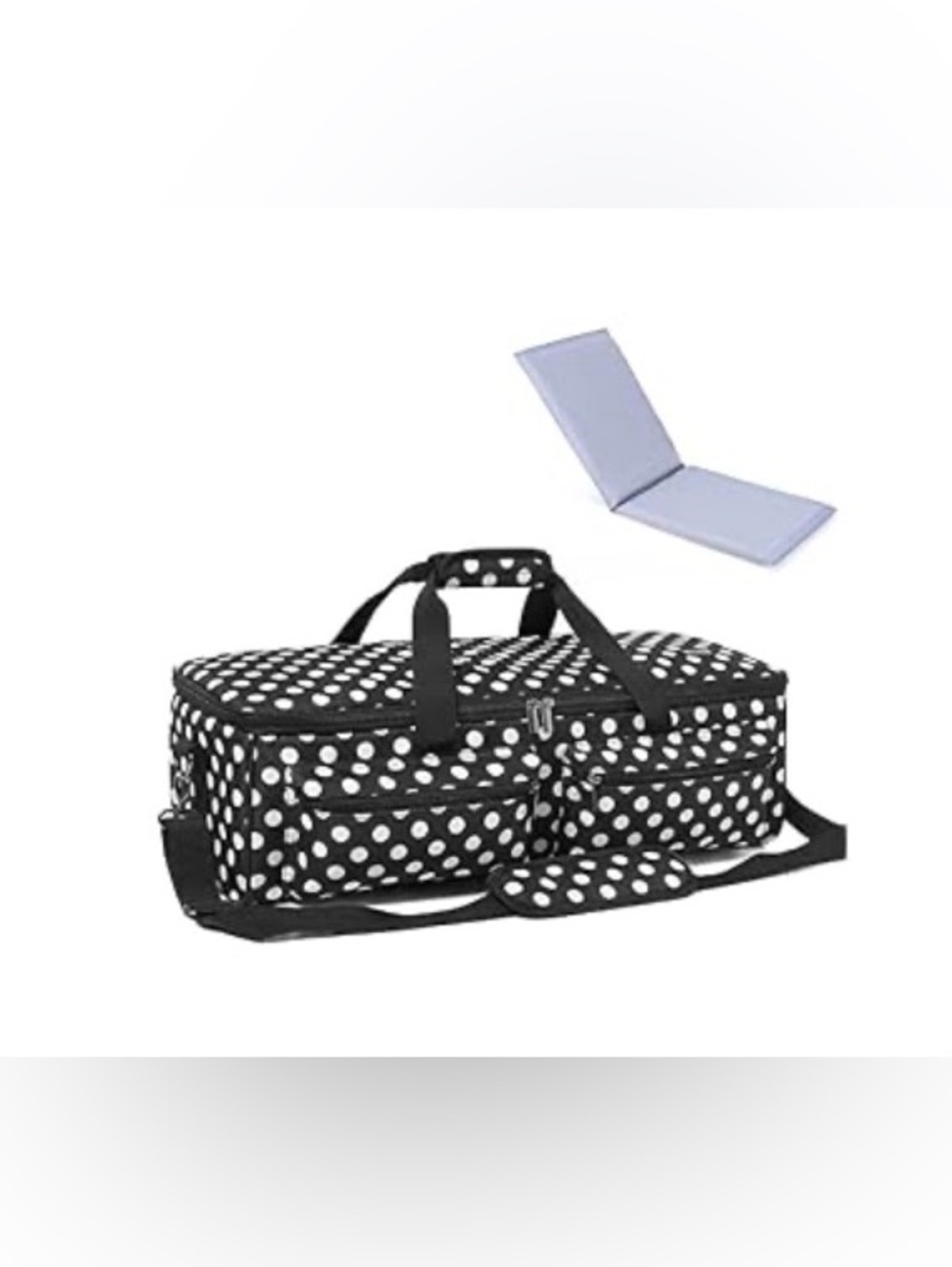 Cricut Black and White Polka Dot Storage Bag with Shoulder Strap